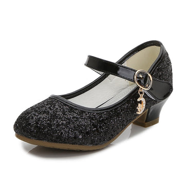 Girls High Heels Leather Princess Shoes